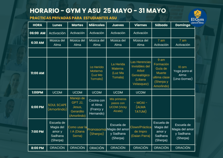 Horario Clases Grupales 25-31 Mayo
