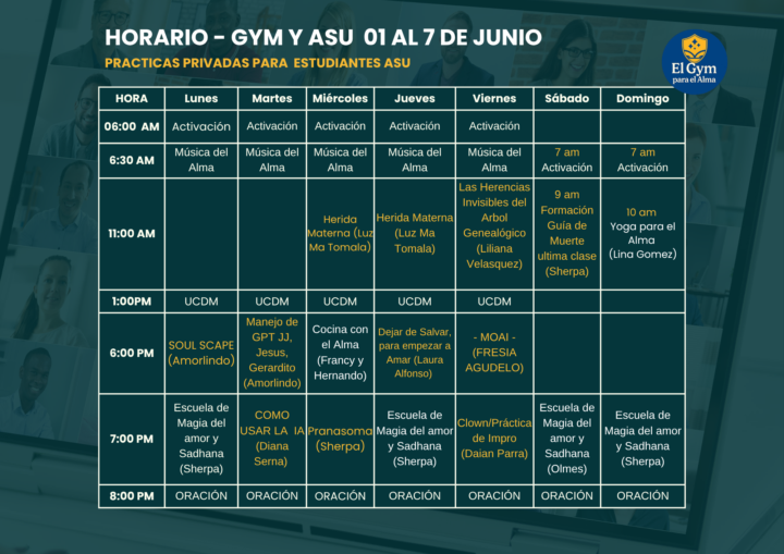 HORARIO 1- 7 JUNIO