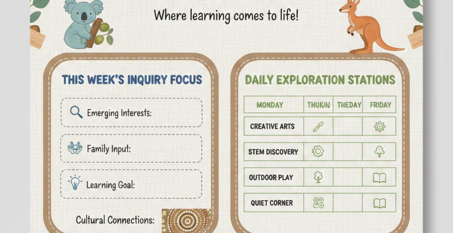 Weekly Educational Program Template