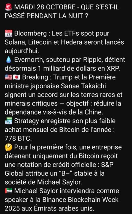 Mardi 28 Octobre : que s'est-il passé cette nuit ?