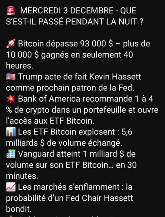 MERCREDI 3 DÉCEMBRE : Que s'est-il passé pendant la nuit ?