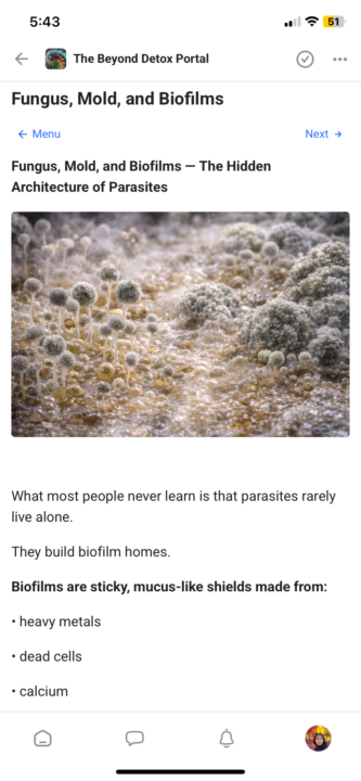 Released mucus with biofilms 