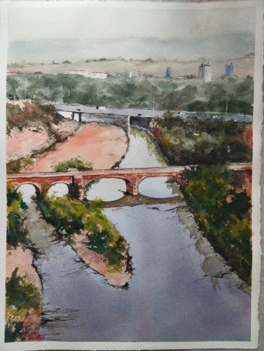 Paisaje en acuarela