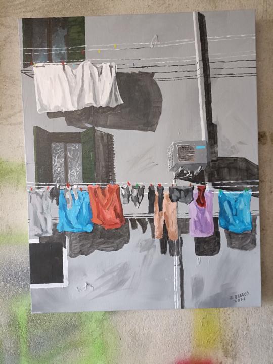 "hanging clothes"