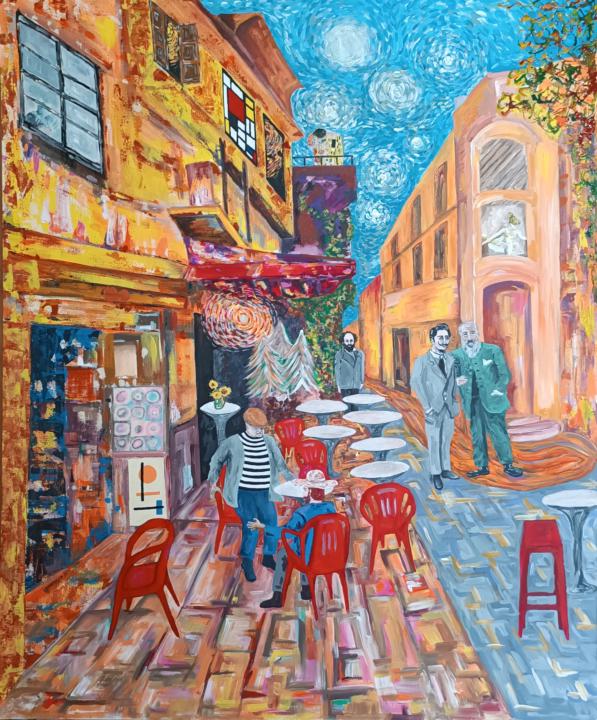 Encuentro en Arles. Acrílico sobre lienzo 120 x 100cm