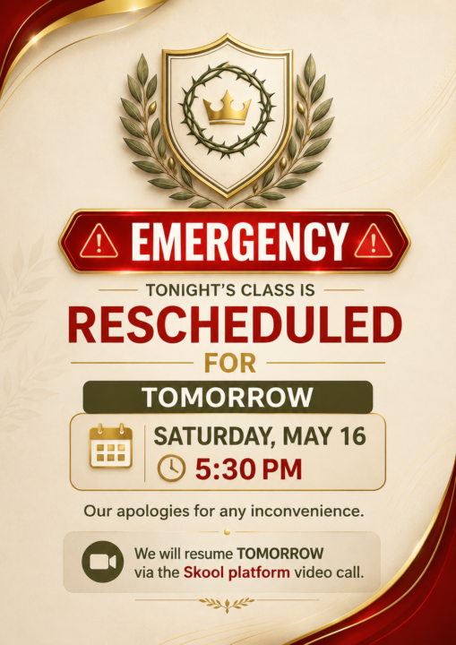 ⚠️ CLASS RESCHEDULE NOTICE ⚠️