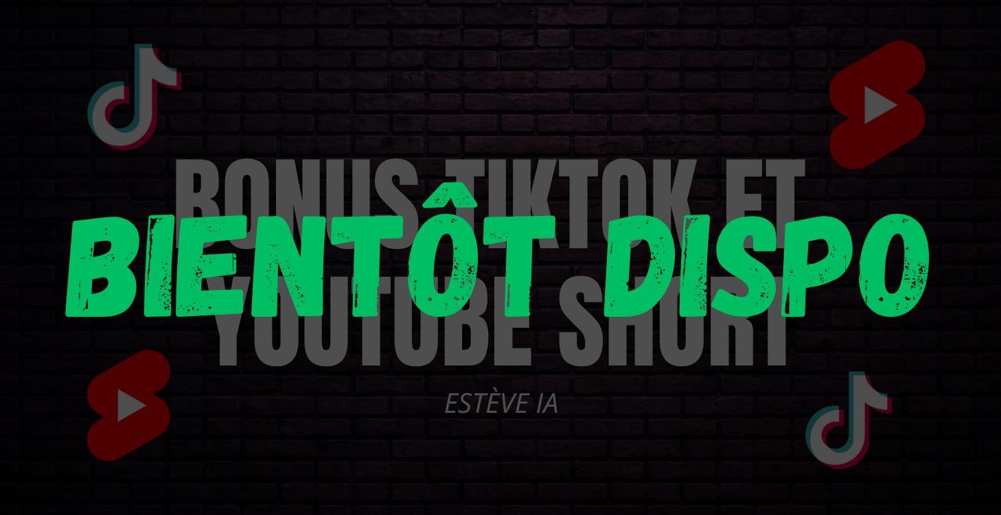 BONUS - MONÉTISATION TIKTOK ET YOUTUBE SHORTS