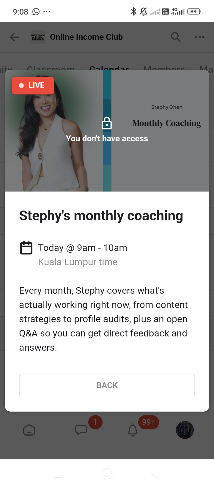 Not able to access zoom