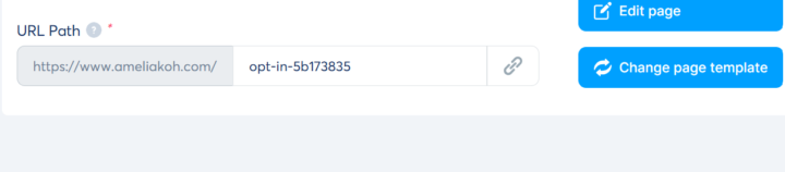 URL Path in Opt in page 