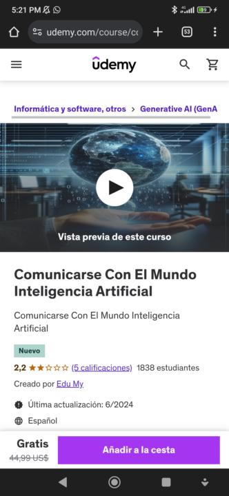 Curso gratis: Comunicarse Con El Mundo Inteligencia Artificial