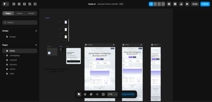 Rebuilt Dyota AI Agency Landing Page in Framer!