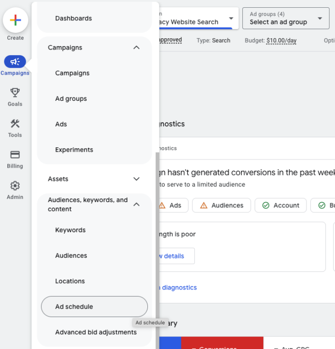 Google Ads Ad Schedule 