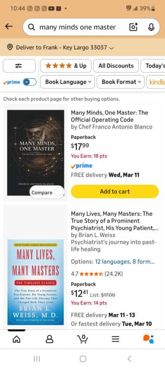 Many Minds, One Master available on Amazon and at Www.ManyMindsOneMaster.com 