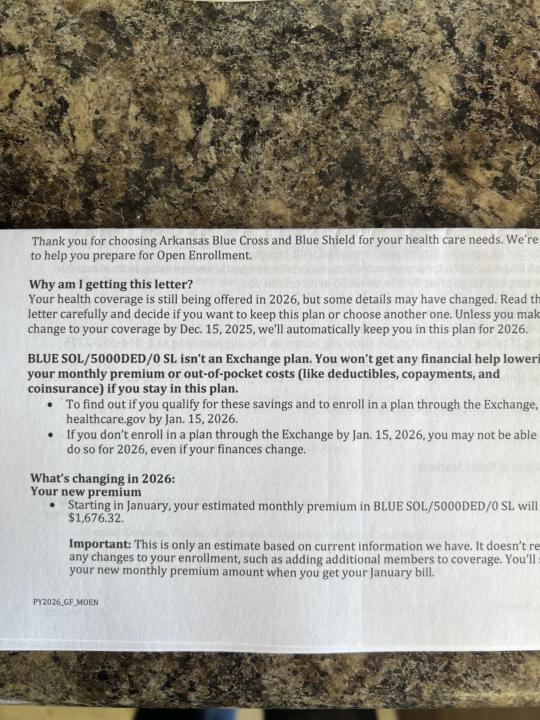 New Blue Cross Premium Increase