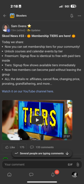 Skool Membership tiers are here! 