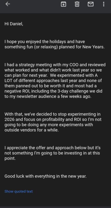 Need Help With This Cold Outreach Conversation: