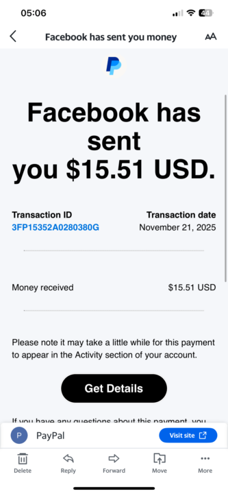 FB paid me for my content…