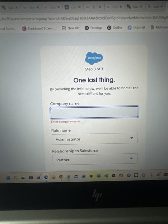 Signing up on Trialhead