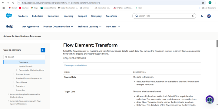 Created an Apex-Defined Data Type for Salesforce Flow Transform Element