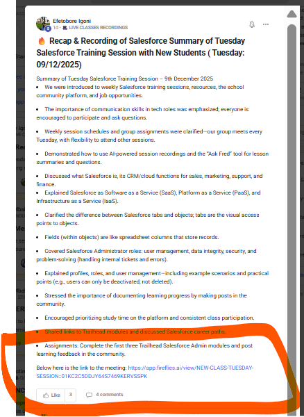 No recording  in the link