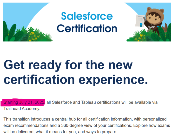 Our SF is now moving from Webassessor to Trailhead Academy