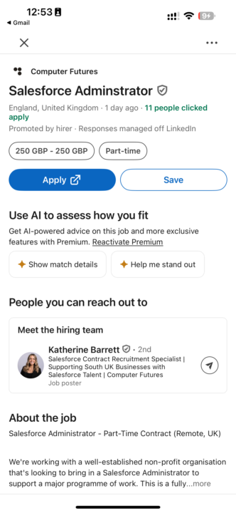 Salesforce Administrator | New Salesforce Job Alert | £250 Per Day Contract,  Part Time