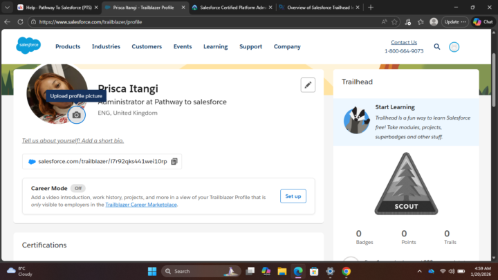 Trailhead account