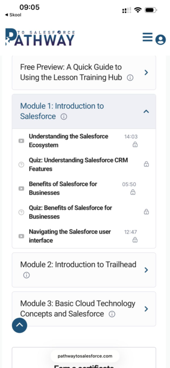 Unlock my 1st lecture modules