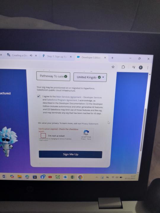 Greating a developer acount