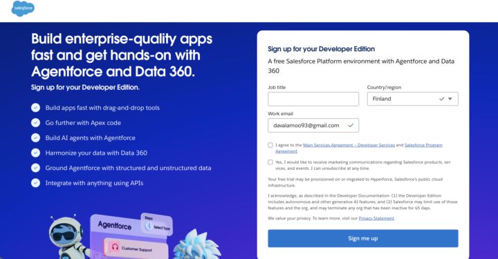 DEVELOPER ORG SIGNUP