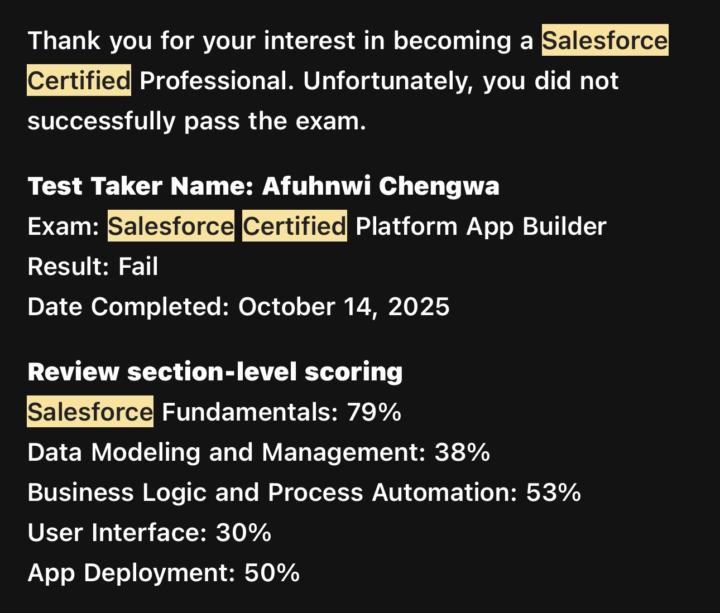 I Just passed my Salesforce platform App Builder certification 