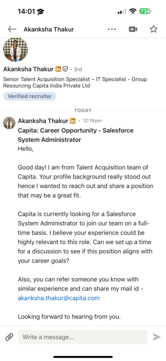 Easy Salesforce Admin Job, just sent now to mY inbox