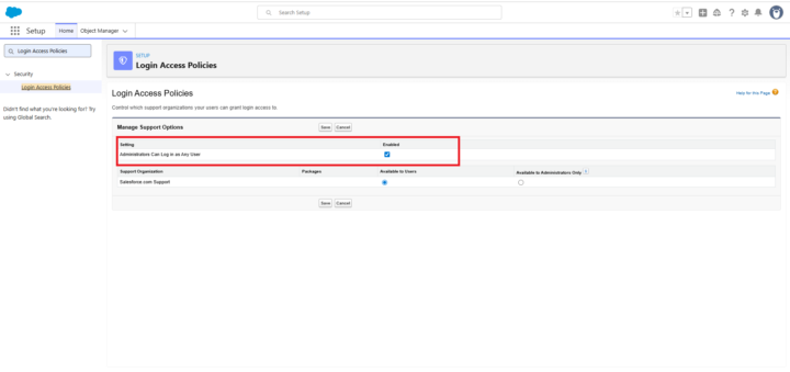 Admin can login as any user