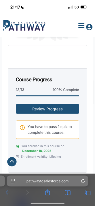 Course completion