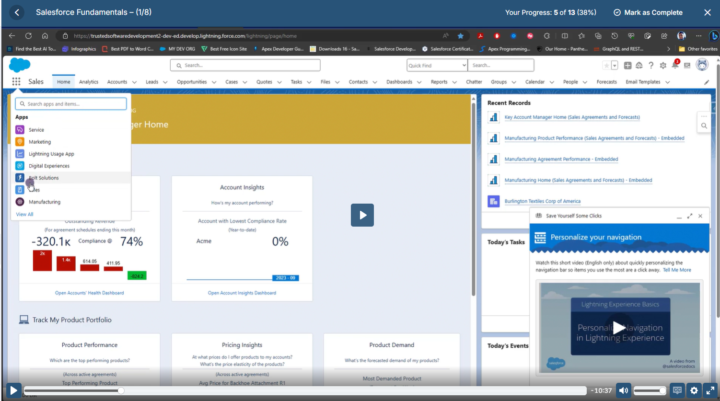 How to get salesforce application for training purposes