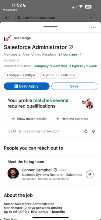 🚀 Salesforce Administrator, £55,000 to £60,000, Hybrid, Manchester