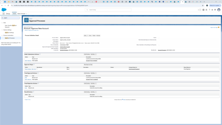 Creating an Approval process continued