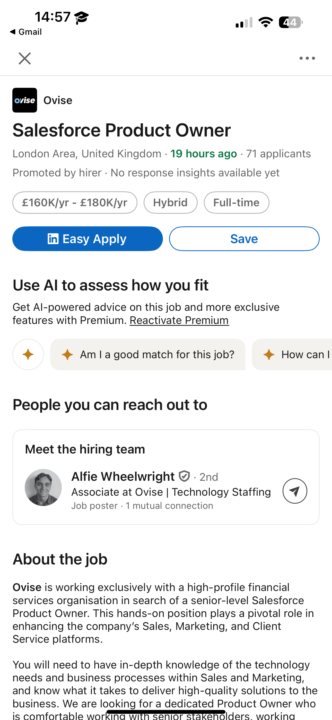 Salesforce Product Owner Job: Salary up to £160,000 - £180,000 Apply If You Are Ready: No Coding Required