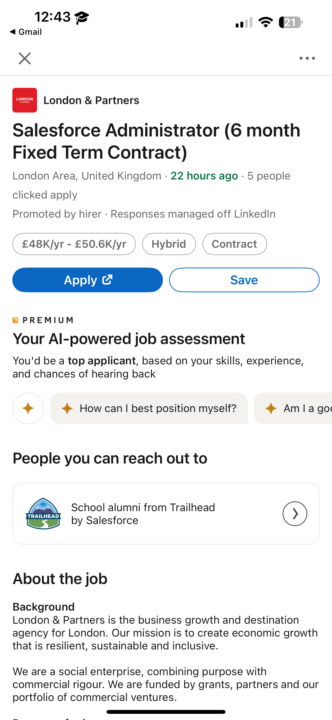 New Salesforce Admin 6 Months Contract Job: £48K/yr - £50K/yr