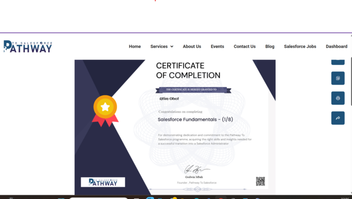 SALESFORCE FUNDAMNETALS CERTIFICATE
