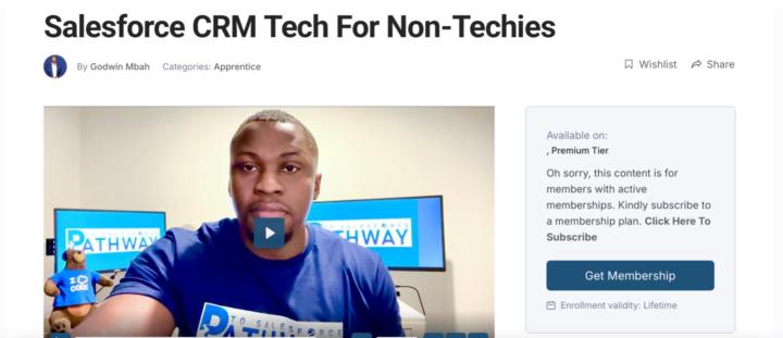 Help in accessing my new course