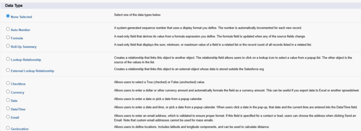 Data Type in Salesforce 