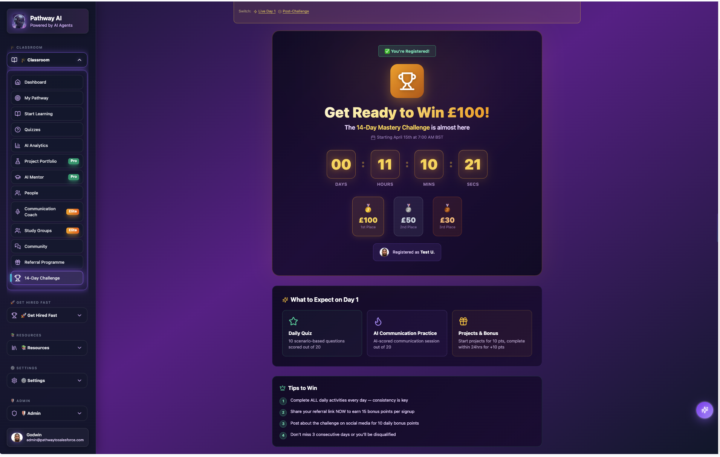 HOW TO WIN UP TO £180 IN THE PATHWAY AI 14-DAY MASTERY CHALLENGE STARTING TOMORROW 7AM