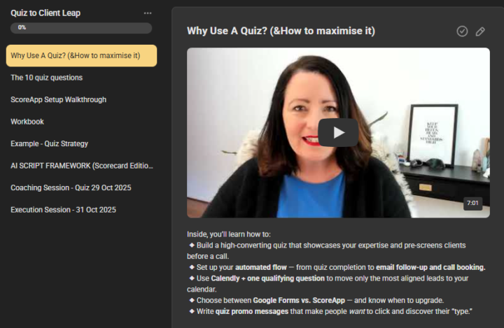 NEW MODULE ALERT: The Quiz to Client Leap is LIVE!