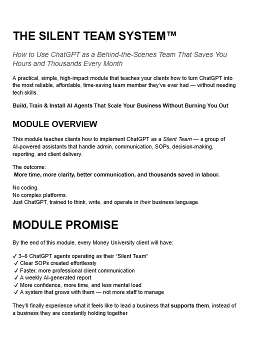 NEW Module Release -THE SILENT TEAM SYSTEM™
