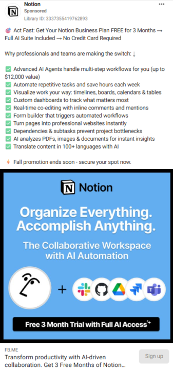 May 13 Copy Translation: Notion FB Ad + drive folder with all my breakdowns so far