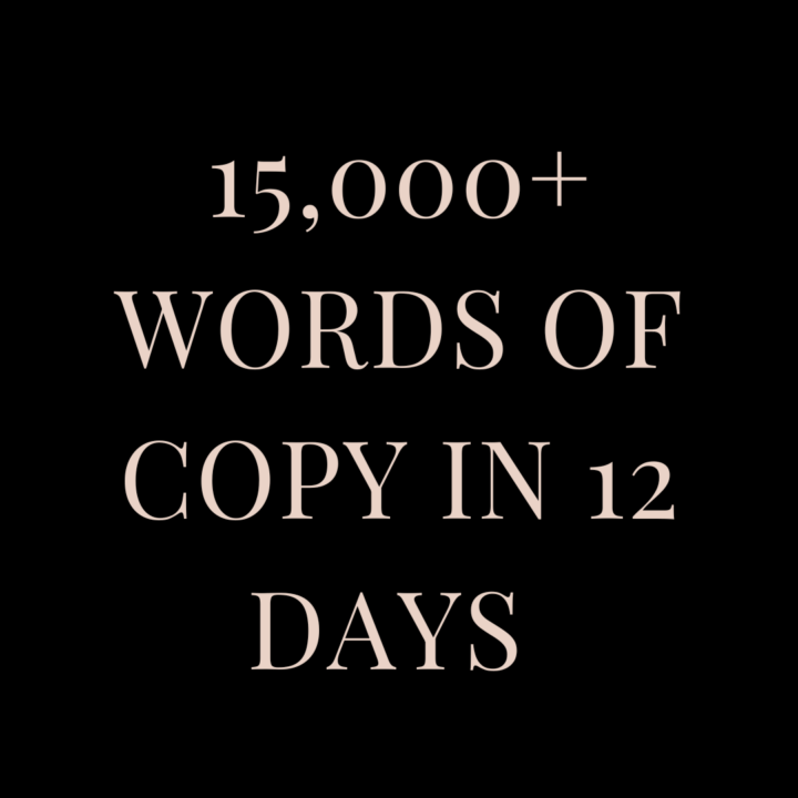 after writing 1,000 words of copy for 12 days straight, here's my takeaway.  