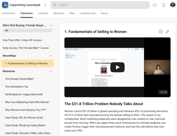 Day 1 Workshop Recording is UP (She's Not Buying)