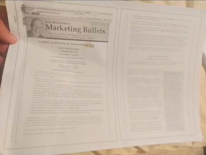 Hand-Copy-Writing:GaryBencivenga 100 Seminar Letter 