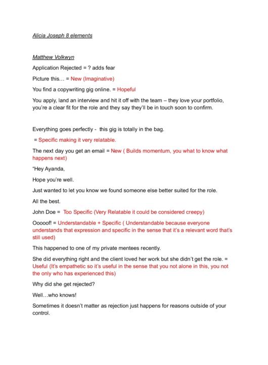 30 Day Copy Analysis.